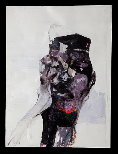 Emily Stoddart Untitled (Face Plant Series), 2011 Acetate, mixed media on paper laid on canvas 9 x12 inches $800 framed