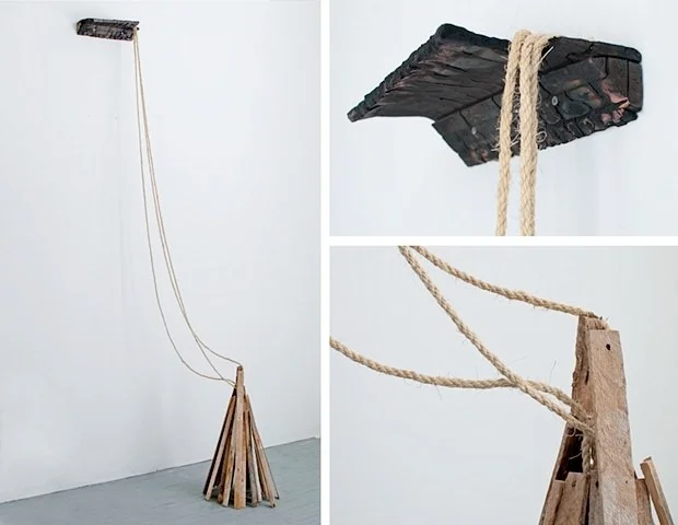 Abraham McNally Untitled Sculpture, 2009 Wood, lathe, rope 24 x 24 x 108 inches $2000