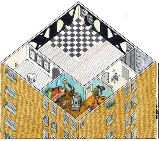 Scott Teplin Bert D’ Grnp, Floor 6, 2009 Pen & ink, watercolor on paper 20 x 22 inches $4000