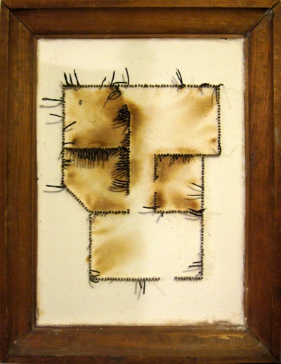 Andy Monk Getting Off To An Okay Start, 2010 matches, plaster, wood frame 15 x19 inches $1500