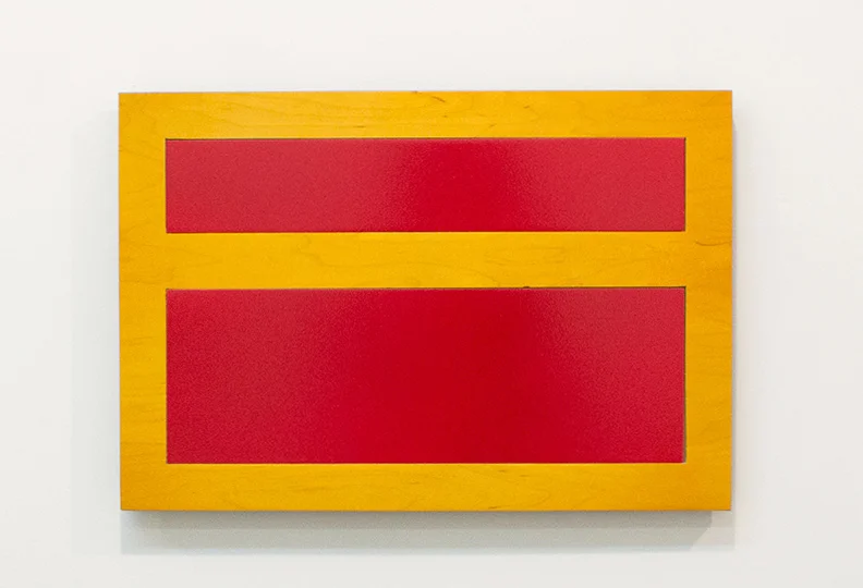 Tom Kotik Red Inset , 2013 wood, paint 19 x 13 x 1.25 inches
