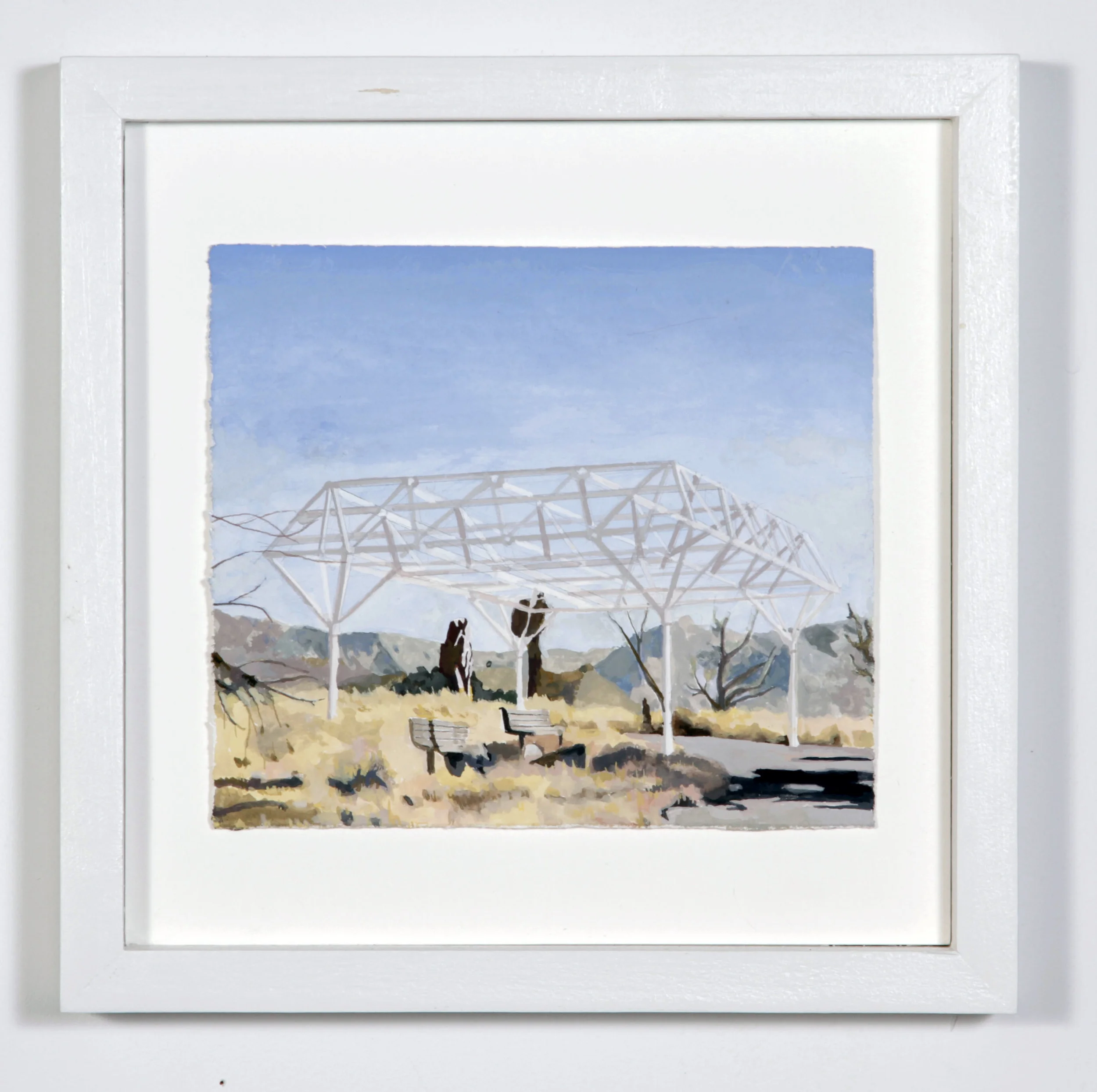 (Pavilion), 2014, gouache on paper, 11.5x11.5x1.5”