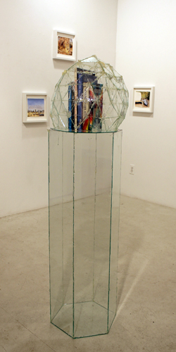 TOWER, 2014, glass, epoxy, books, 54x16x16”