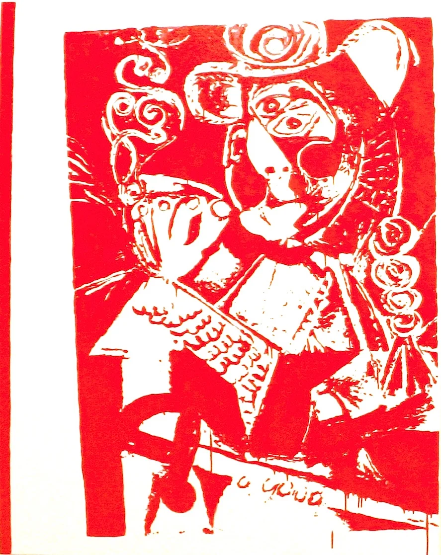 B. Thom Stevenson Bootleg painting (women smoking in red) , 2015 Oil enamel on canvas 48 x 60 inches $5,000 