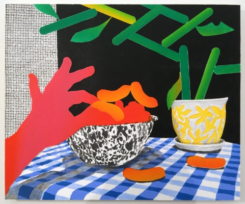 Karen Lederer Cheeto Zen, 2014 Oil and acrylic on panel 24 x 20 inches $1,400 