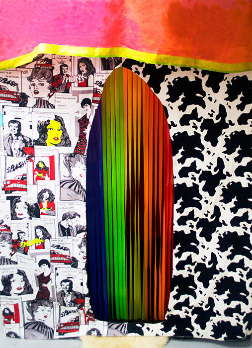 Laura Marsh, Femme Irresistible , Cotton, silk sari fabric, upholstery material, and other mixed media, 96" x 72" x 96"