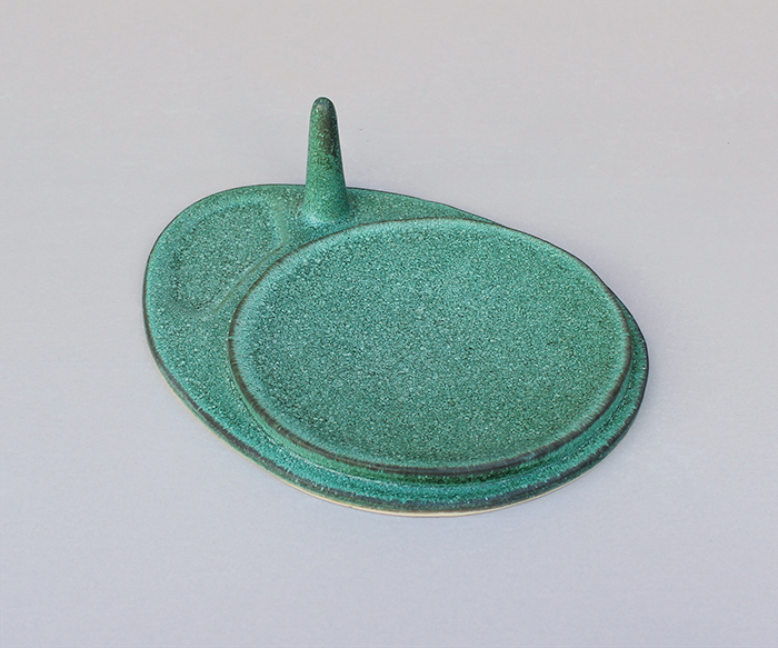 Lauren Francescone, Green Trinity , Glazed stoneware, 10" x 7 3/4" x 3"