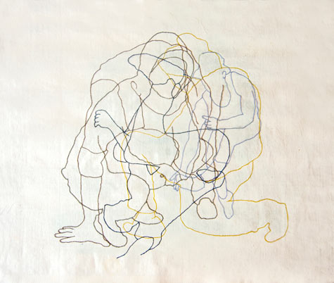 Fanny Allié, The Dancer, 2015, Embroidery on fabric, 24 x 20"