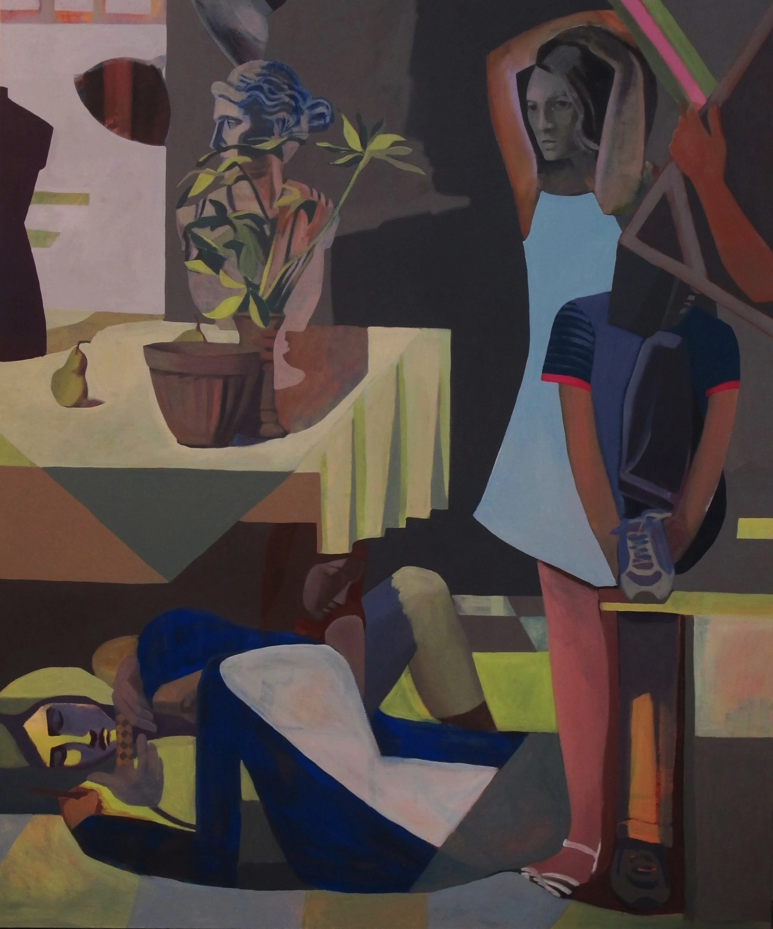 Sarah Lubin "Independent Study" 2016, oil on canvas, 72" x 60"