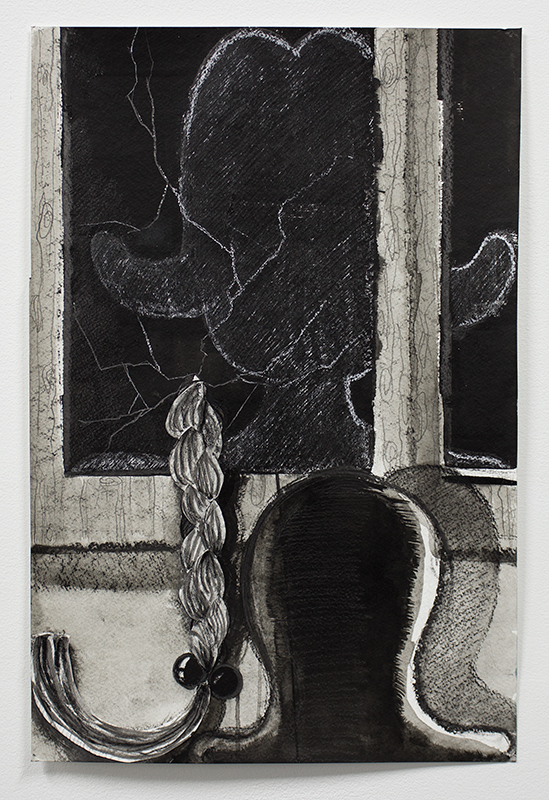 Cindy Ji Hye Kim "I Will Find You" 2017, charcoal, graphite, and ink on paper, 11" x 17"