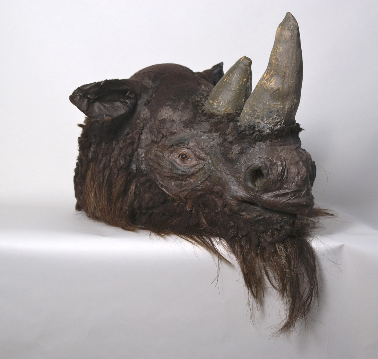 Coelodonta antiquitatis, Pleistocene Era Woolly Rhinoceros , 2015, Fabric, thread, wool, horsehair, and other materials, 25 x 33 x 28"
