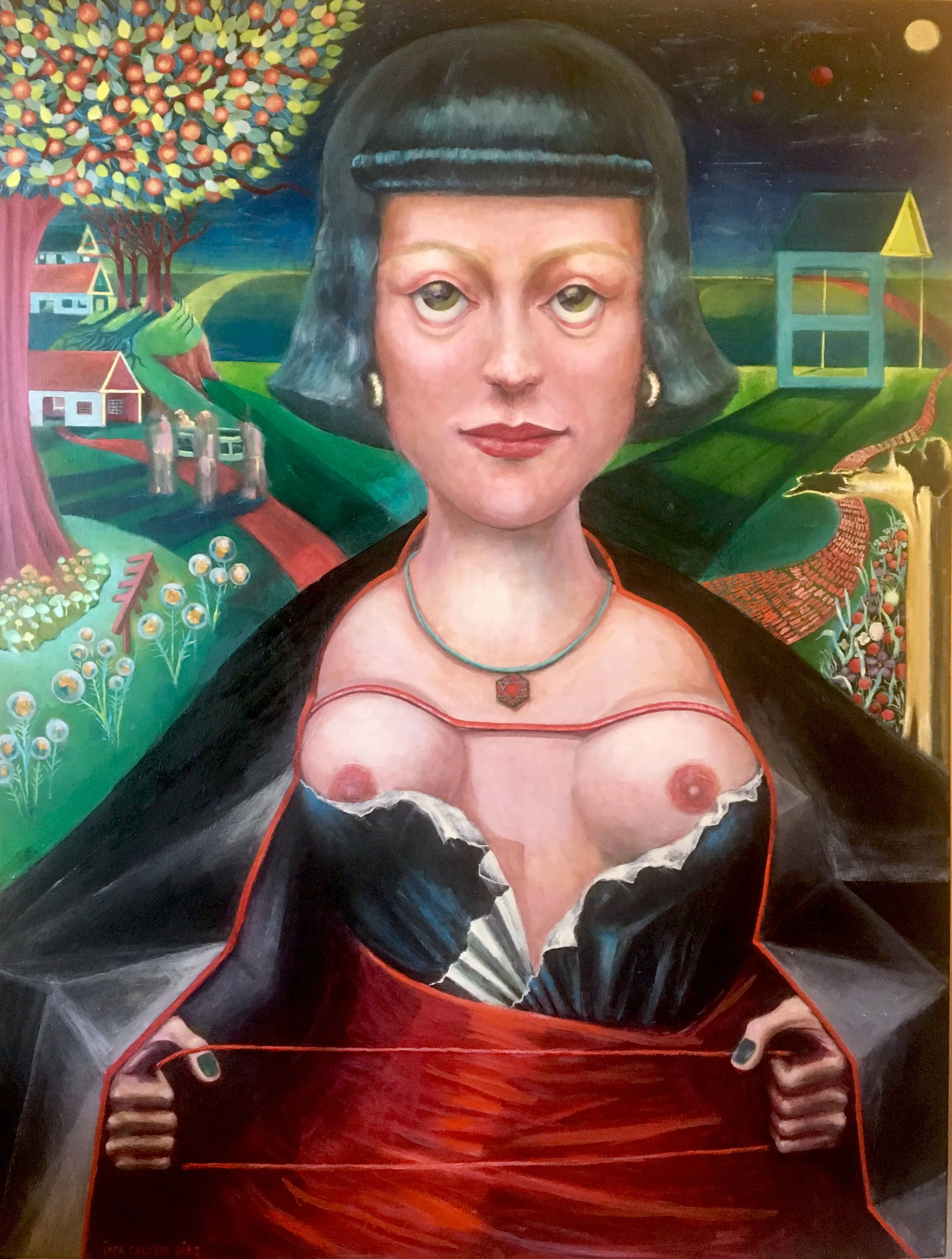 Iara Celeste Diaz "Don't Mess With Me Child Clown", 2016, Oil on canvas, 47 x 35 1/2 inches