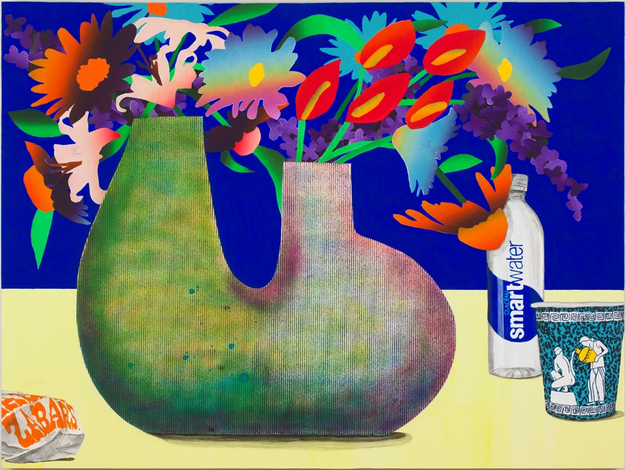 The Bathers, marker, oil and acrylic on panel , 40" x 30" , 2017