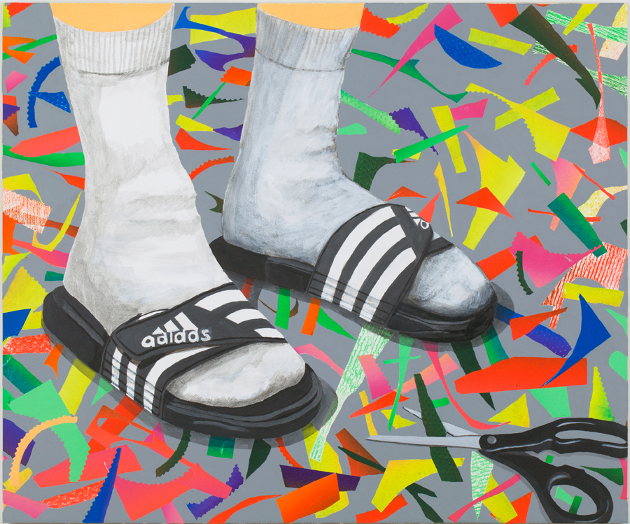 Cut-outs, oil and acrylic on panel , 24" x 20", 2017
