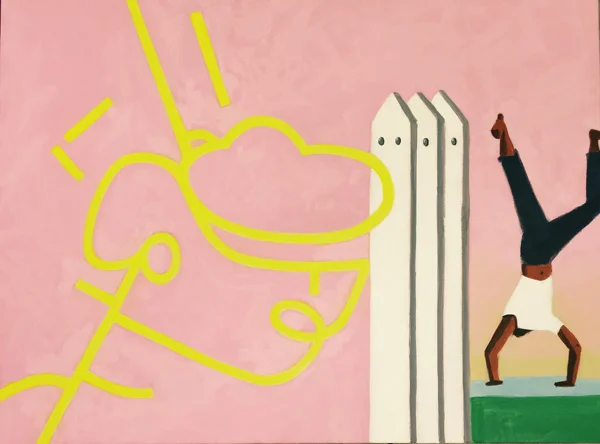 David Humphrey | aikenhump@aol.com Handstand , 2016, Acrylic on canvas 22” x 30” Value: Power Currency: Counterpole The contingency of elections folds into history to produce a vertiginous and imprisoning nausea. Contingency is infinitely scalable and this one is sized to hurt and diminish. The “what if” that can be played out on the surface of a canvas looks like a confession of weakness in the face of hard power. Contingency, for artists, is highlighted by our feeble efforts to overcome it - by the making of coherent forms, solid structures and the control of materials. The value of accumulation, the ubiquity of the commodity form, the religion of monetization in the digital age, are sickening. Making art can address this feeling if not the material conditions that caused it. We return again to consciousness and language as the locus of our power. My anarchist instincts lead me to propose an inverted pyramid scheme for this exhibition. Anyone can have my work, but they have to promise to give away two things that they value with the condition that each recipient promises the same. That’s it; not quite a potlatch but a scheme committed to the production of loss. In principle this will cascade into an ever-widening give-away, eventually feeding back upon itself and destroying capitalism.