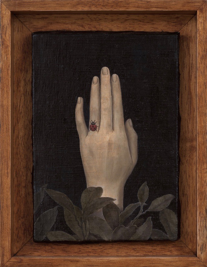 Aya Ogasawara , Her Engagement , 2015, Oil on canvas, 7 x 5”