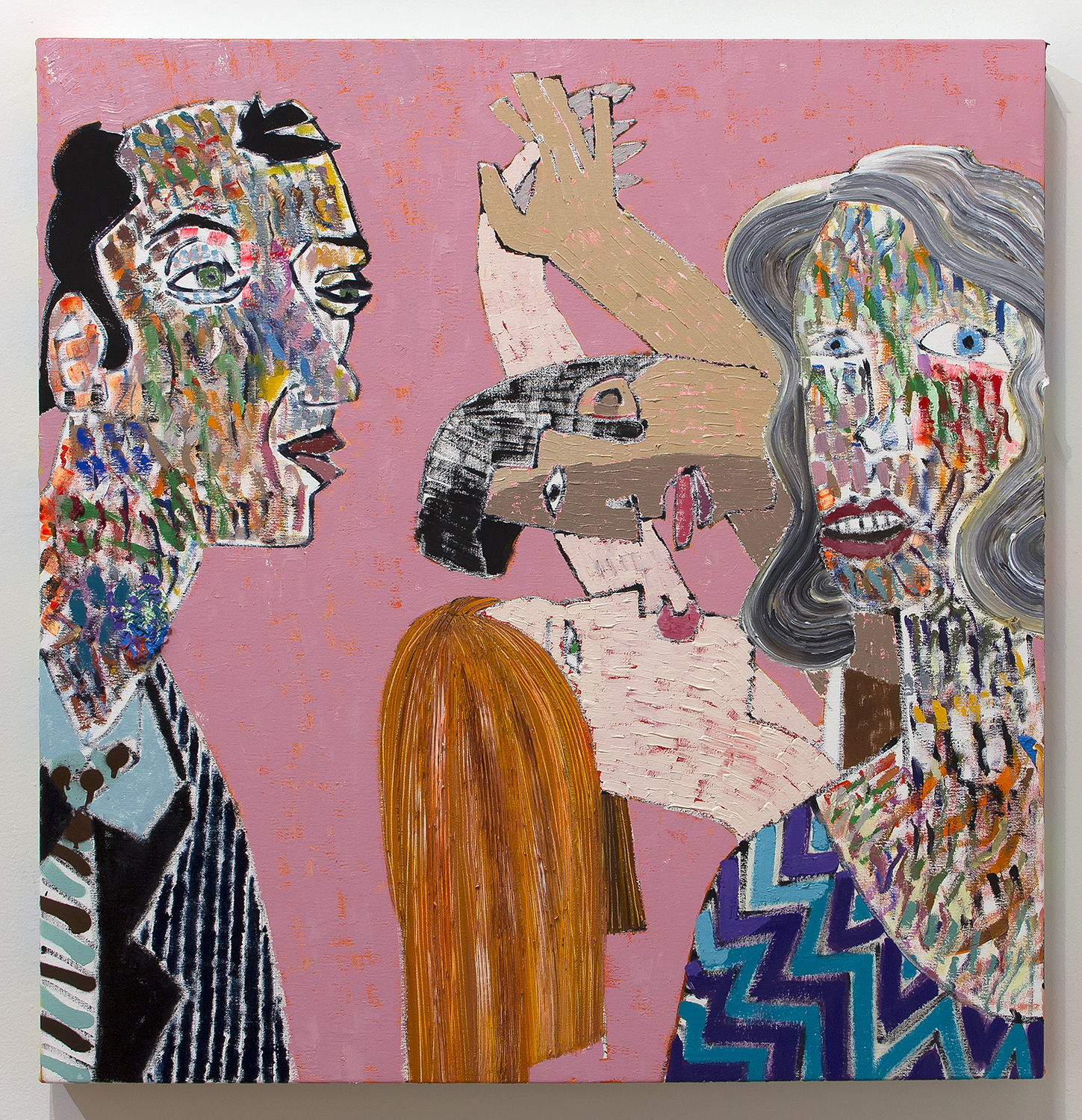 Bradley Biancardi , Pride is a Question / 2017 / Mixed paint media on canvas / 31" x 30"