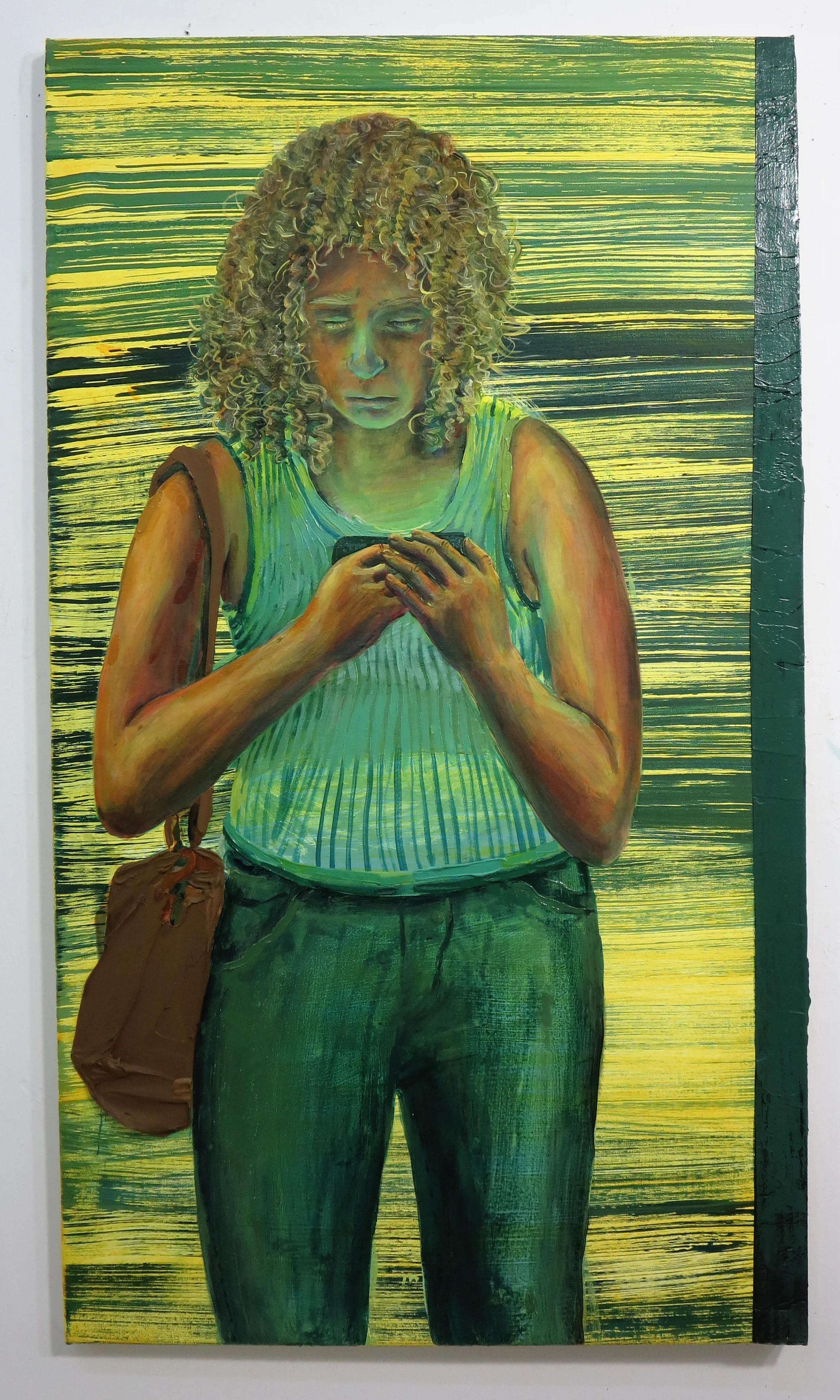 Hilary Doyle, Train Rushing In II / acrylic on canvas / 24 X 42"