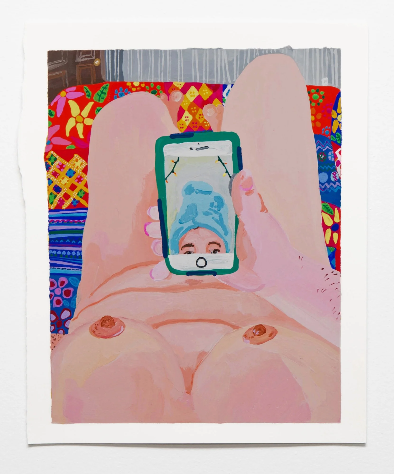 Sarah Treharne, Getting Ready for work like , 2016, Gouache, 11 x 9 inches
