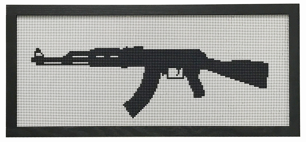 Kent Horiguchi, AK47 , 458 × 1058 mm, Plastic BB, wood, acrylic board