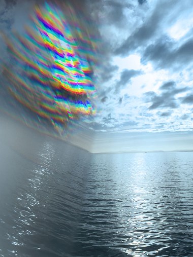 Annie Briard, Paracosm M - The Sun Meets the Moon , inkjet print on metallic paper, 2017, 12" x 16"