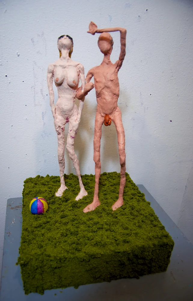 Anastasiya Tarasenko, "Superman" / 2017 / epoxy clay, wood, metal wire, acrylic paint / 12 x 20 x 12 inches http://www.atarasenko.com