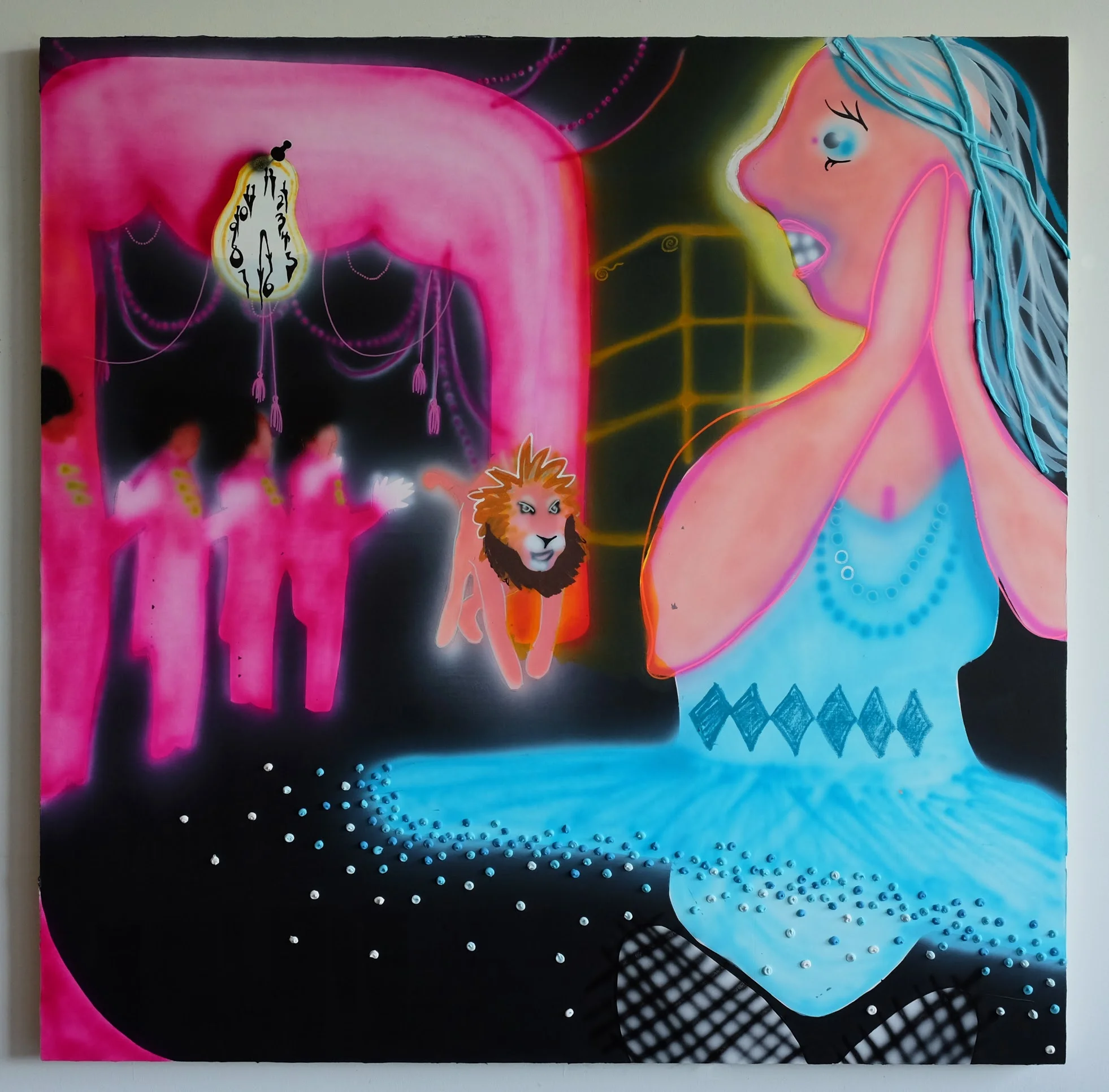 "Juliet of the Spirits", 70"x70", 2018, acrylic and oil on canvas