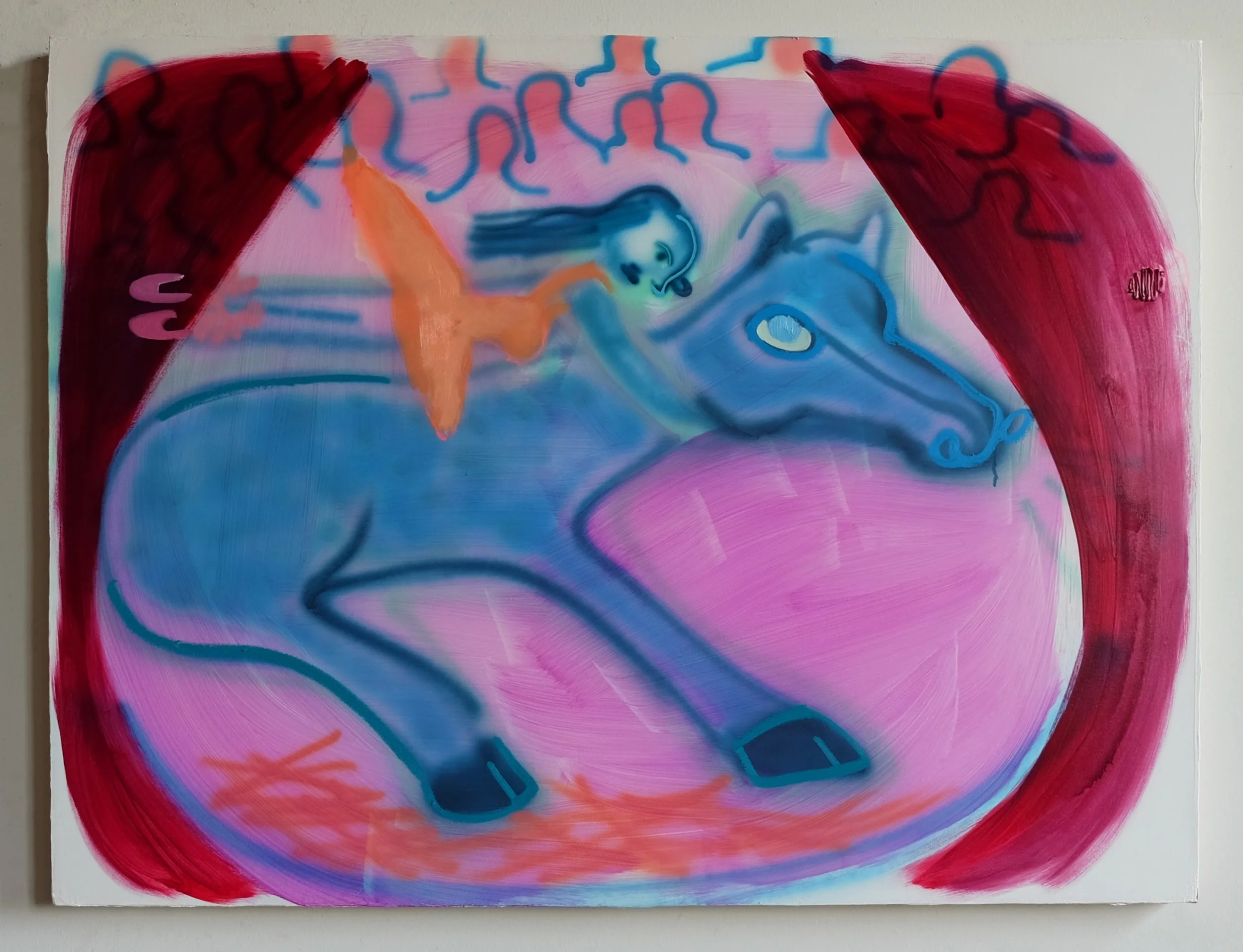 "Ballerina Rodeo", 2018, 48"x36", acrylic and oil on canvas