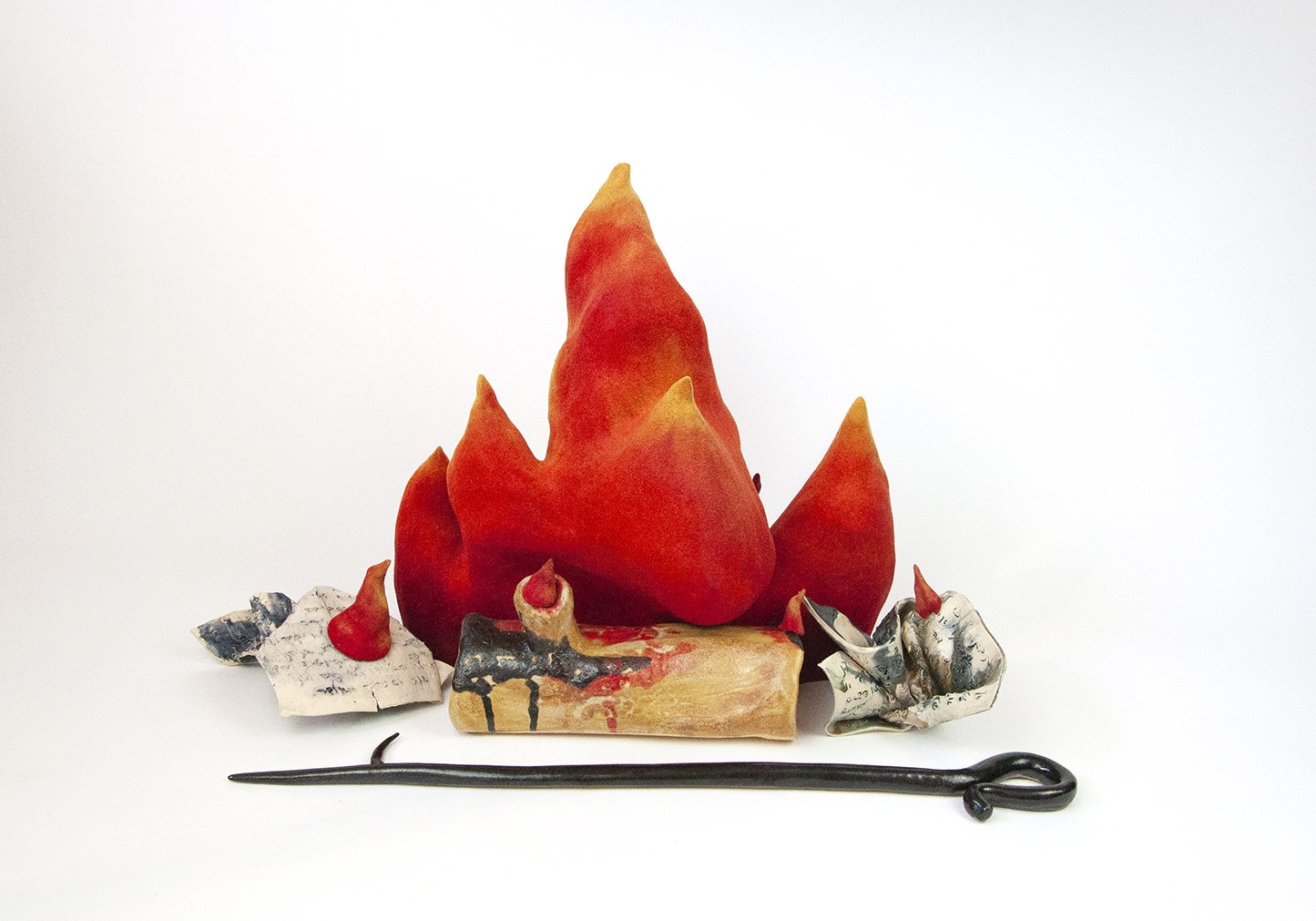  Hadar Pnina Kleiman “Let It All Burn in a Whisper” / 2020 / Ceramic, glaze, lava glaze, flock / 24" x 18" x 14" / $3,500 