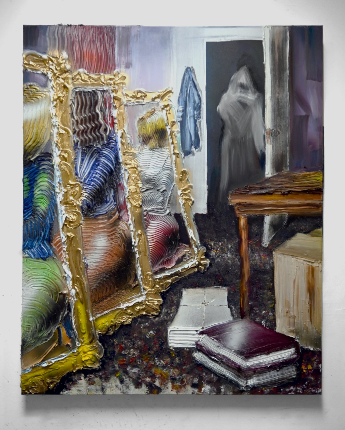6_Eleanor Aldrich_Three Frames and a Ghost_Oil and enamel on canvas_42 in. x 34 in. _2024_EleanorAldrich.jpeg
