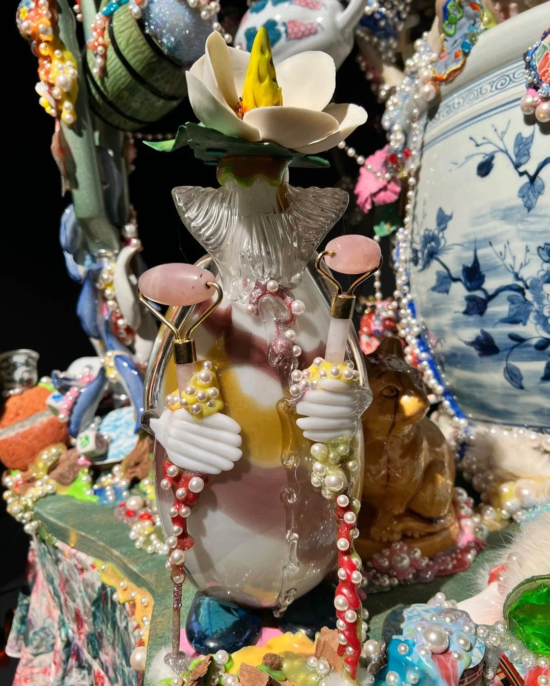Alison Kuo's previous show - You Pick the Moon⁠
@kuoskies⁠
⁠
You Pick The Moon, a solo exhibition of a new work by Alison Kuo. The central sculpture You Pick The Moon (2024) features an intricate array of found objects. Kuo breathes new life into the
