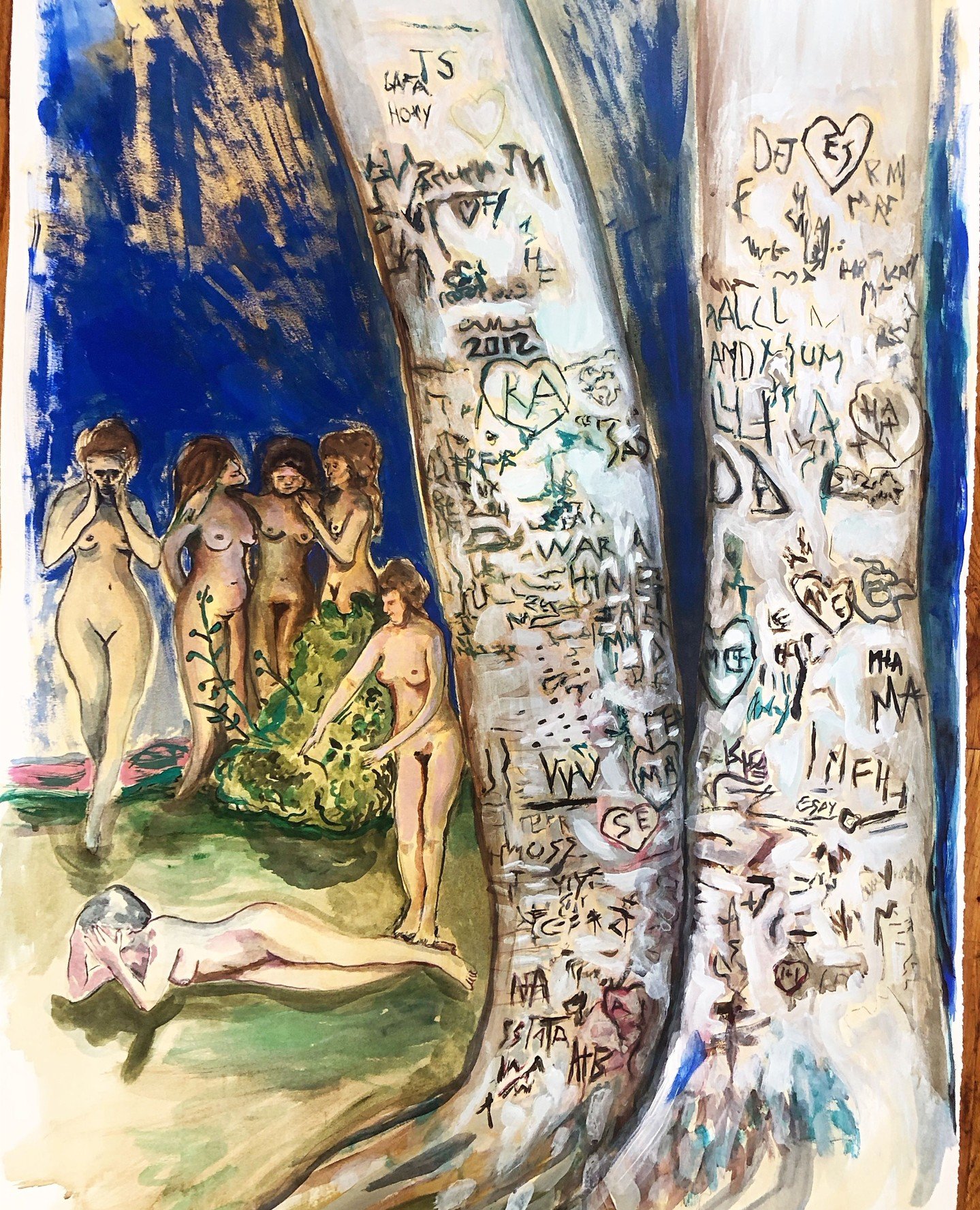 ⁠Getting closer to a final Exhibition with Ivy @welancora for Our Winter Open Call! Here's a few standouts from todays Review:⁠
⁠
1. Janice Scull @scullsister Afterimage Relic III : The Gathering /2025/ Acrylic on paper/ 44.5" x 30"⁠
2. Gri