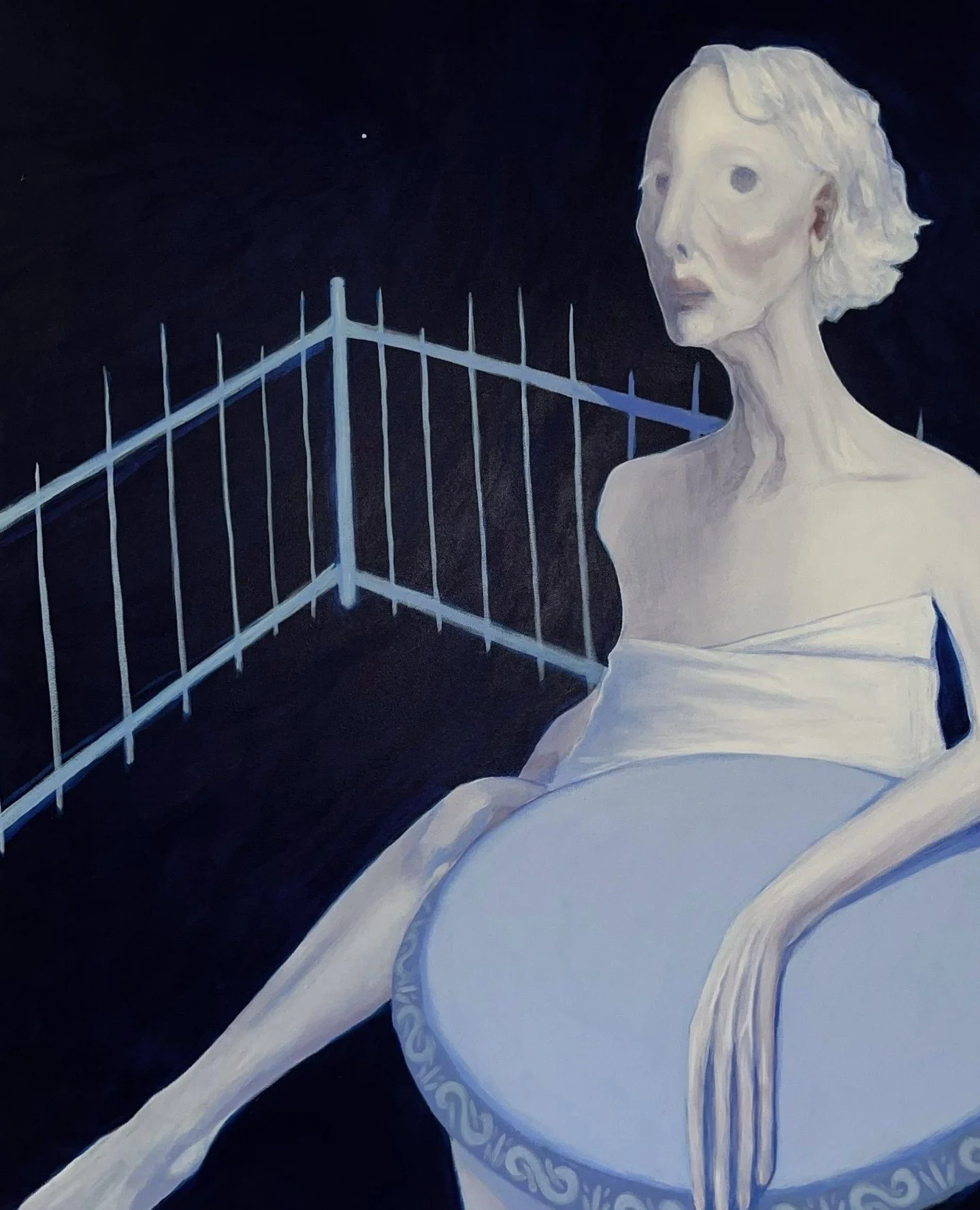 Molly Shivers @molly.shivers⁠
1. "Miss Virginia" / 2025 / Acrylic on Canvas / 48 x 36''⁠
2. "Take Out" / 2024 / Acrylic on Canvas / 48 x 36''⁠
3. "Lulu" / 2024 / Acrylic on Canvas / 14 x 11''⁠
4. "Gribble Springs&qu