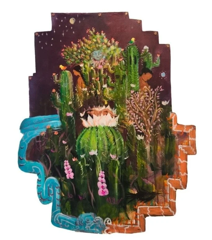 New York based artist Manuel Hernandez ( @toltecatl_manuel ) draws upon Mexican mythology and family oral history, presenting dreamlike memories that resonate with his personal experiences. As an immigrant in the U.S., he often felt compelled to supp