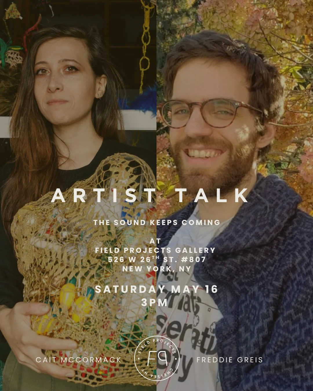 THIS SATURDAY(!) is the last day to see The Sound Keeps Coming, and to celebrate it's inevitable demise we've collected the artists Cait McCormack and Freddie Greis to host an artist talk. (They shall answer for their crimes)⁠
⁠
SATURDAY May 16th at 