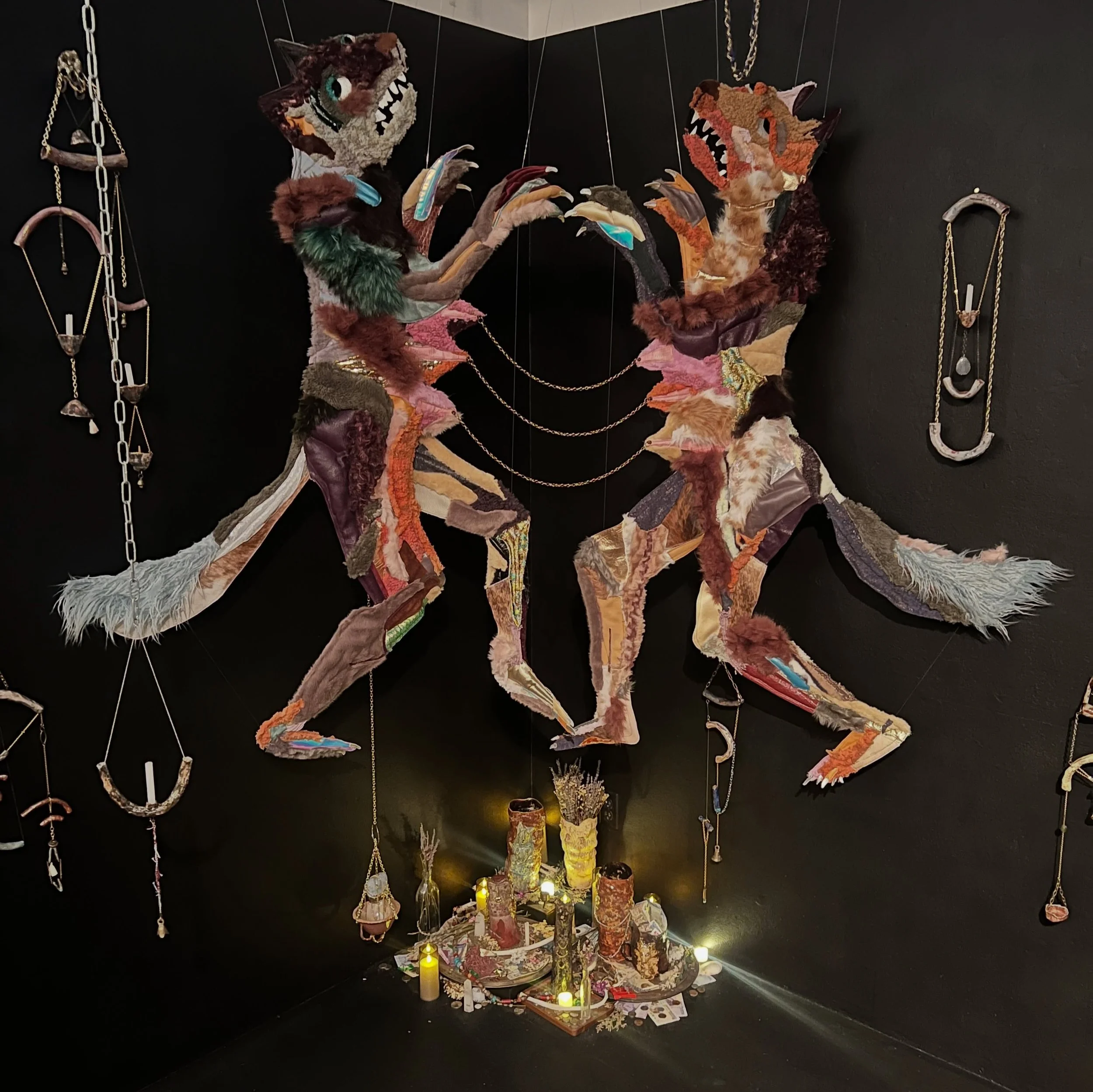 &ldquo;Harvest Dance&rdquo; 2026 up, cycled found in Family fabrics, leather, faux fur, chain, grommets, 68x90 in

Melanie Elyse Brewster
WE WILL FEED EACH OTHER

May 28-July 4, 2026

Opening: TONIGHT :Thur. May 28, 6pm

Artist Talk: Thur. June 11, 7