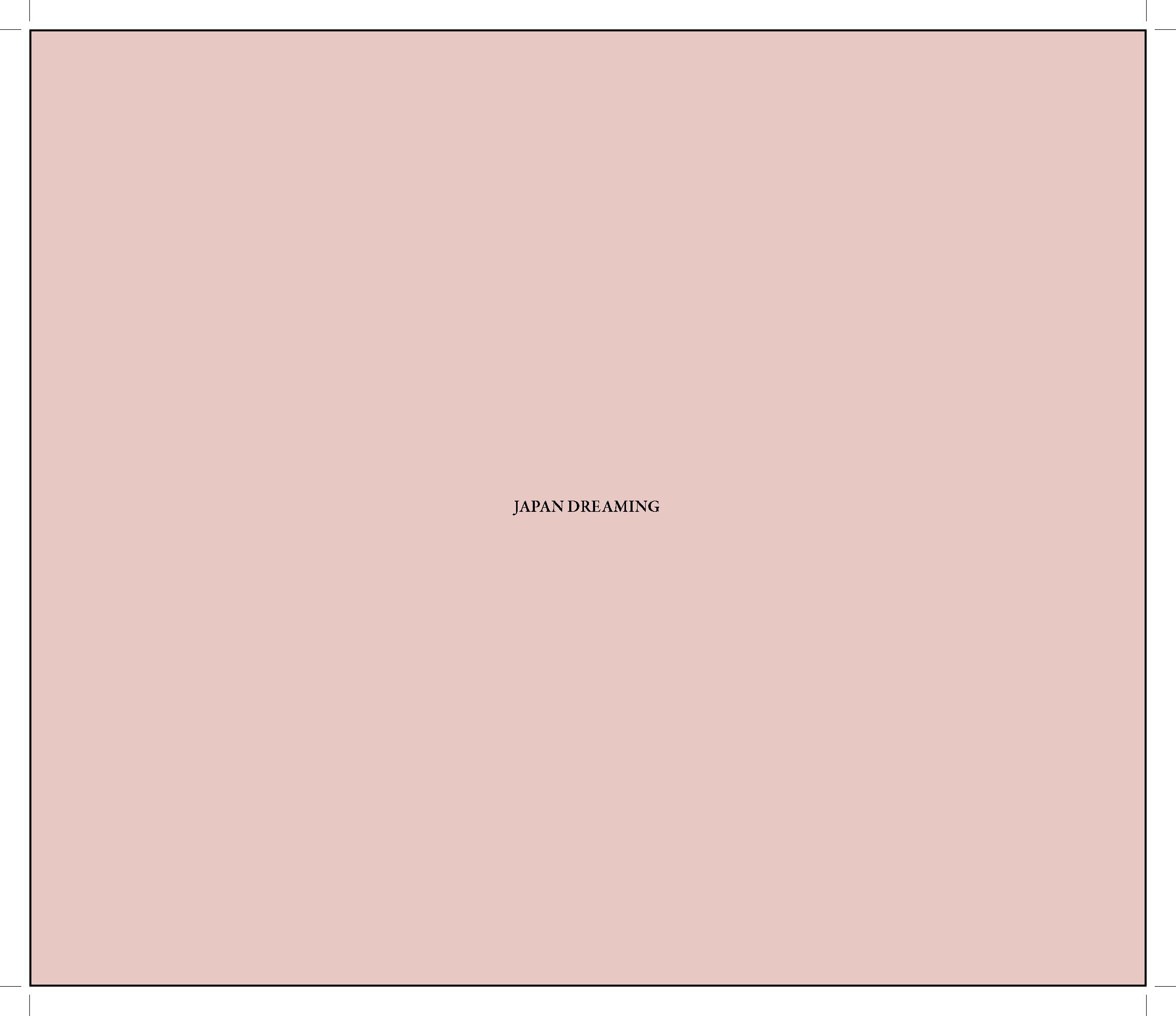 Book cover titled 'Japan Dreaming' with a pink background and black text at the bottom.