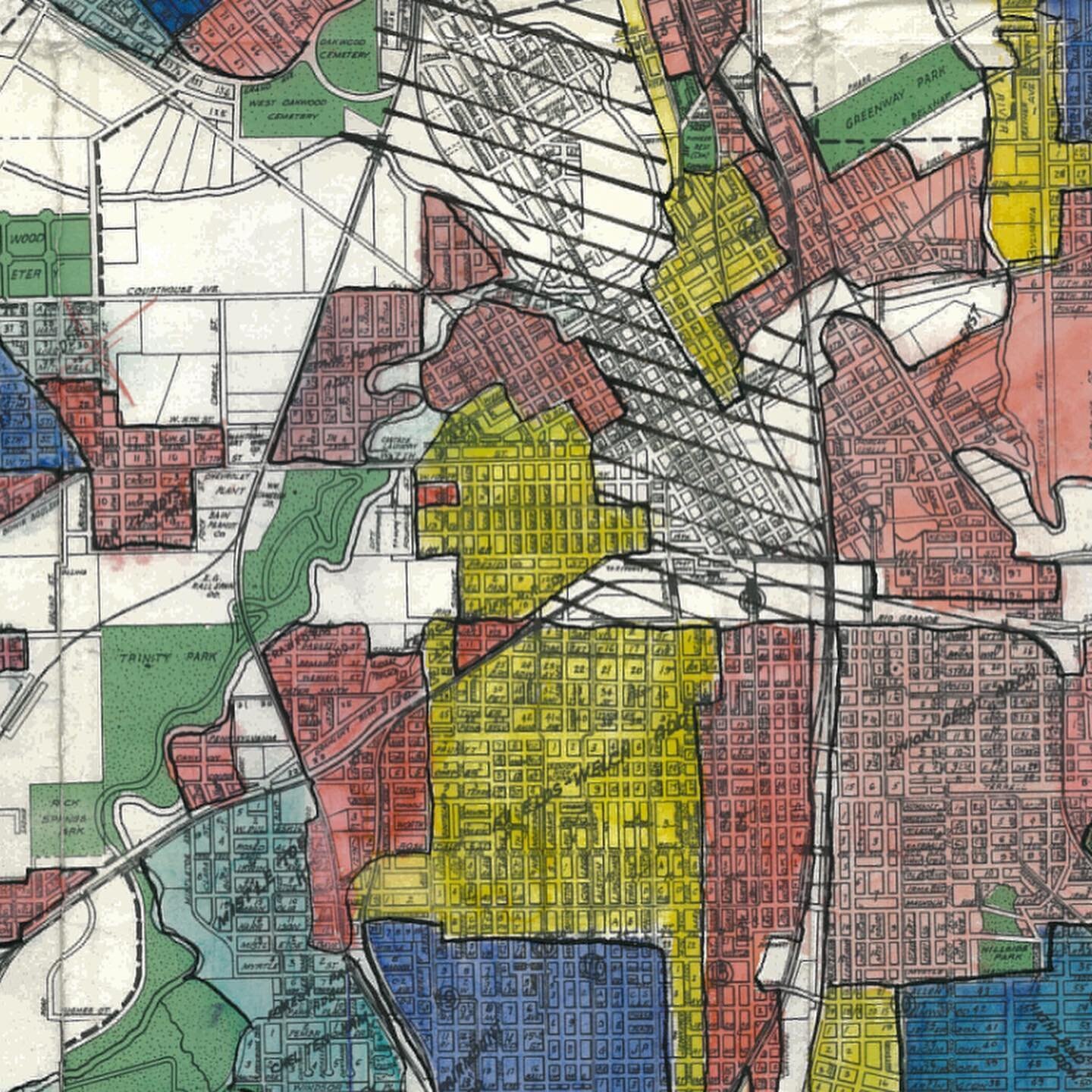 Reading about redlining in Chicago a few years ago in Ta-nehisi Coates&rsquo; article &lsquo;The Case for Reparations&rsquo; made me curious to see the HOLC redlining map for Fort Worth. While many other Texas cities&rsquo; maps were easily found via