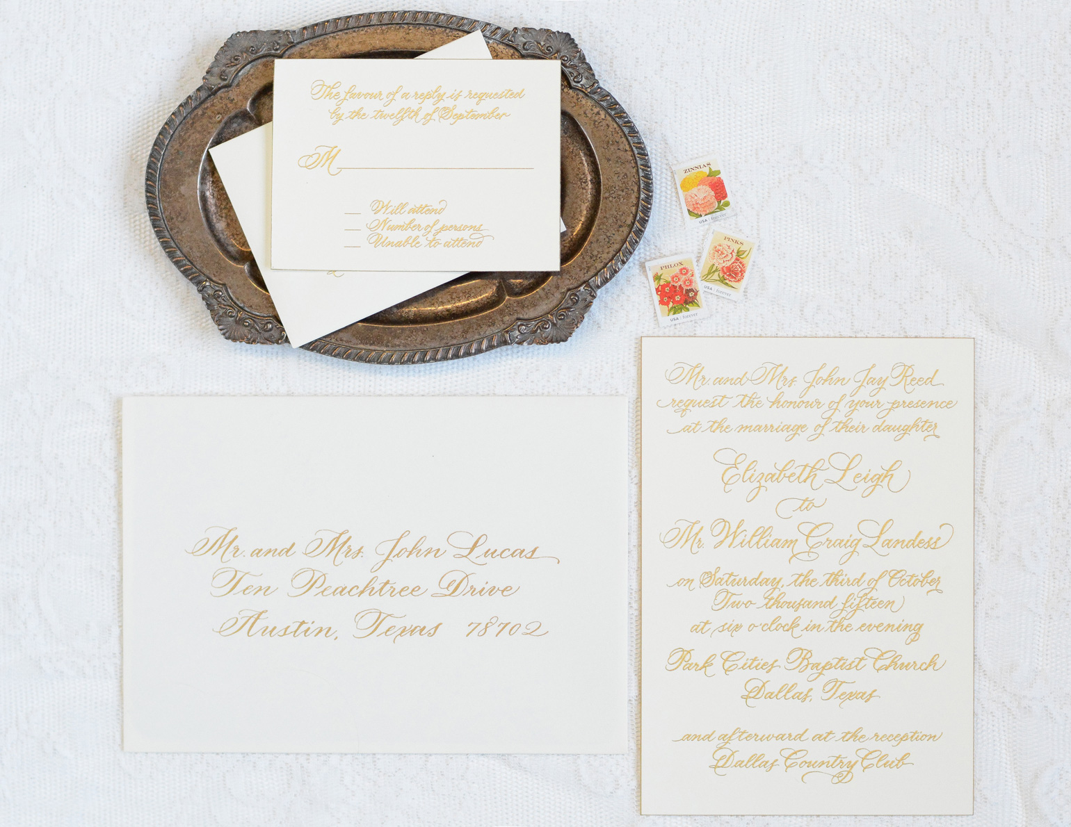 New Jersey Wedding Invitation Calligraphy | Calligraphy by Mary Ellen 