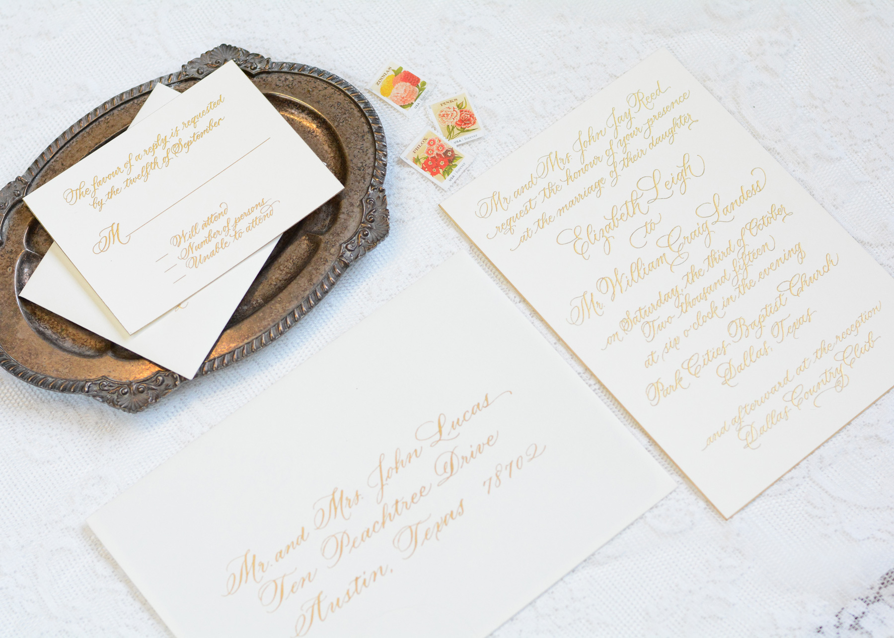 New Jersey Wedding Invitation Calligraphy | Calligraphy by Mary Ellen 