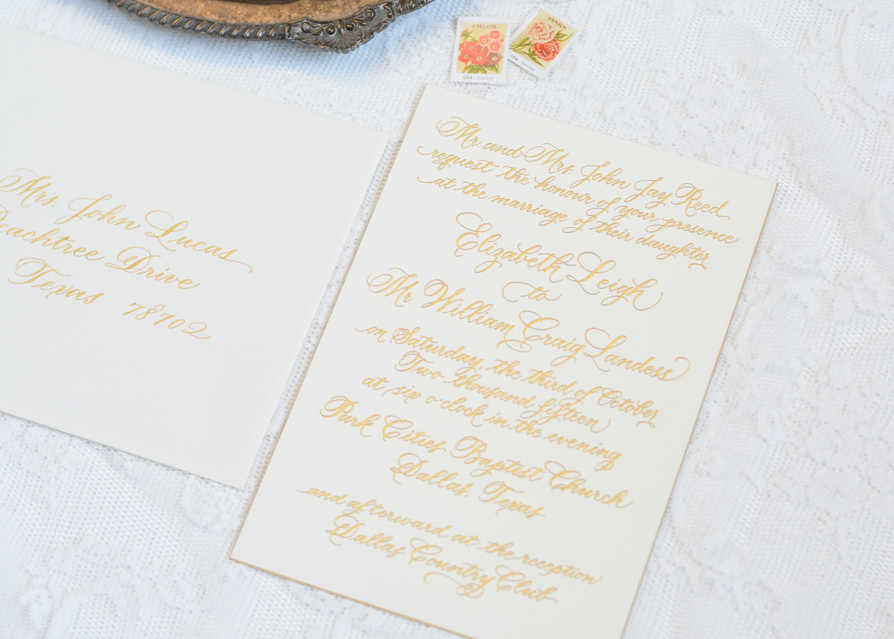 New Jersey Wedding Invitation Calligraphy | Calligraphy by Mary Ellen 