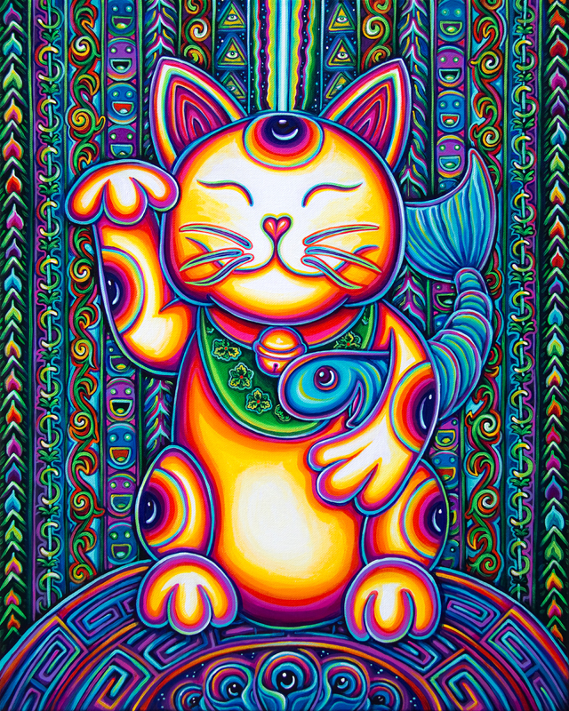 Lucky Cat' Art Print.