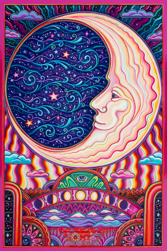 One With The Tides • acrylic on wood, 24” x 36”