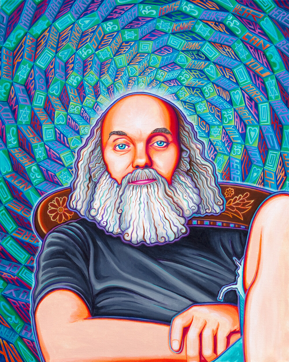 Ram Dass • acrylic on canvas, 24” x 30”