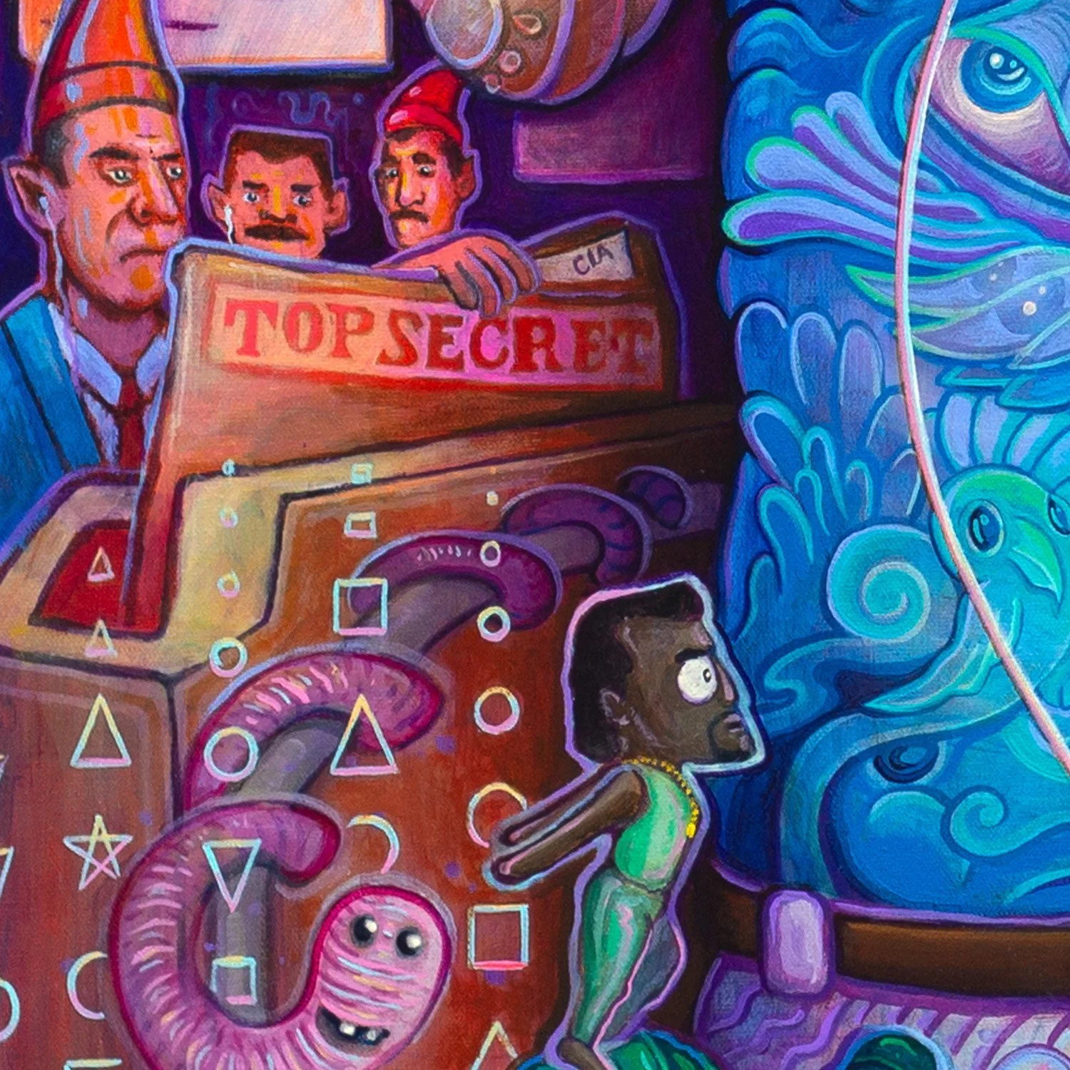 Charlie Conspiracy Meme Painting - CIA Conspiracy Theory