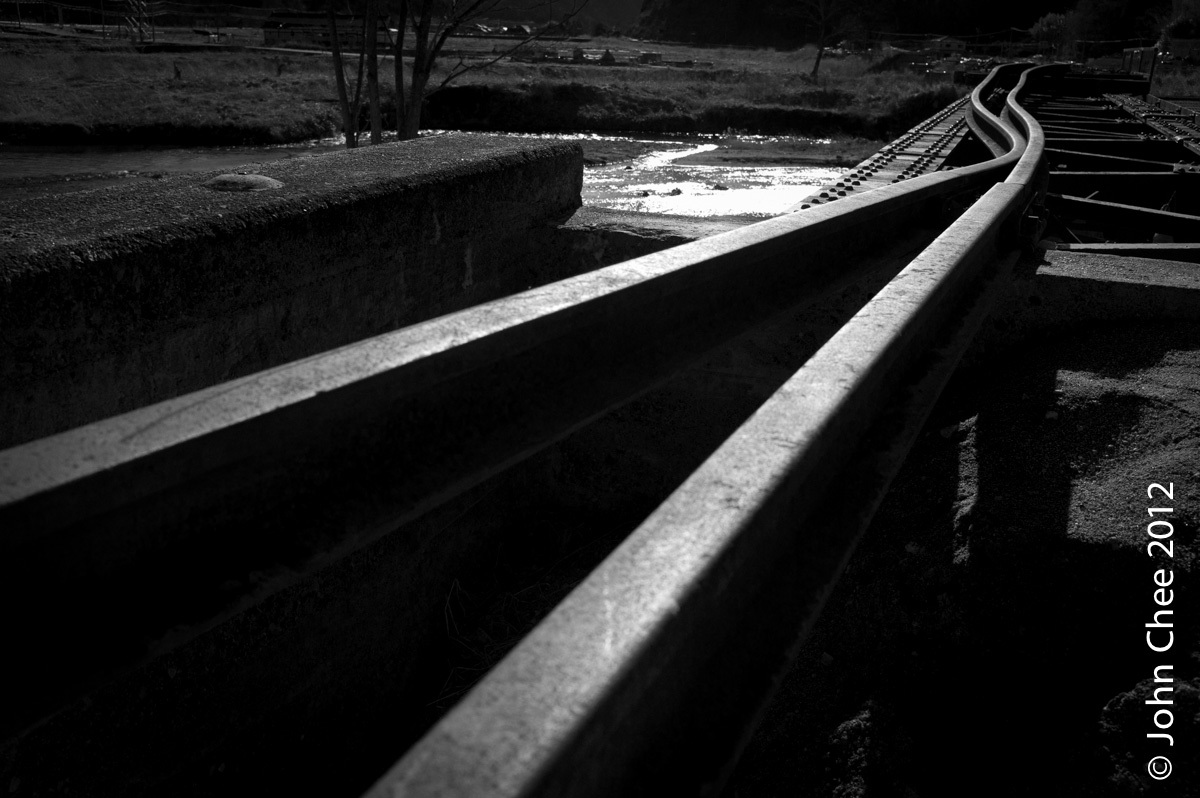 Bended Train Tracks, Takekoma (3 miles away from the shore)