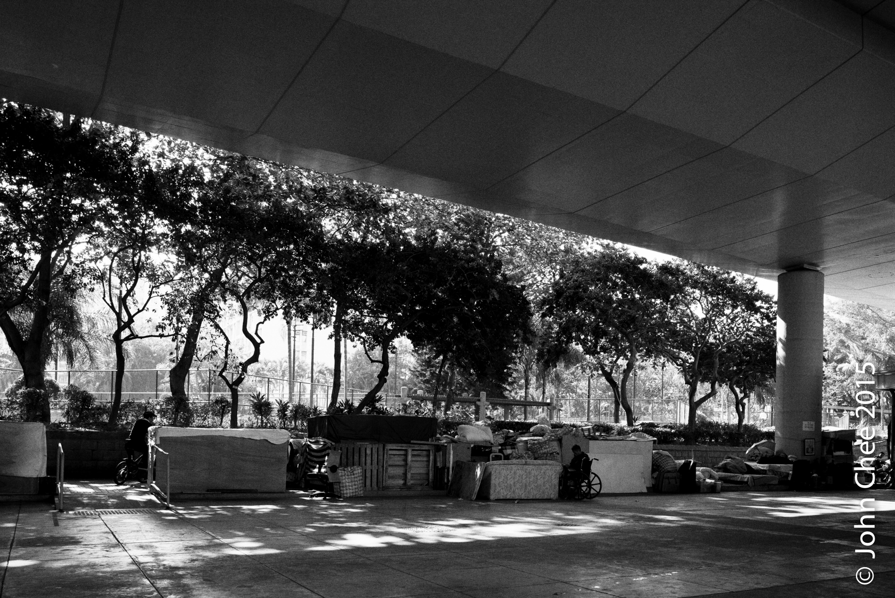 People with disabilities living under a highway (Sham Shui Po, Hong Kong)