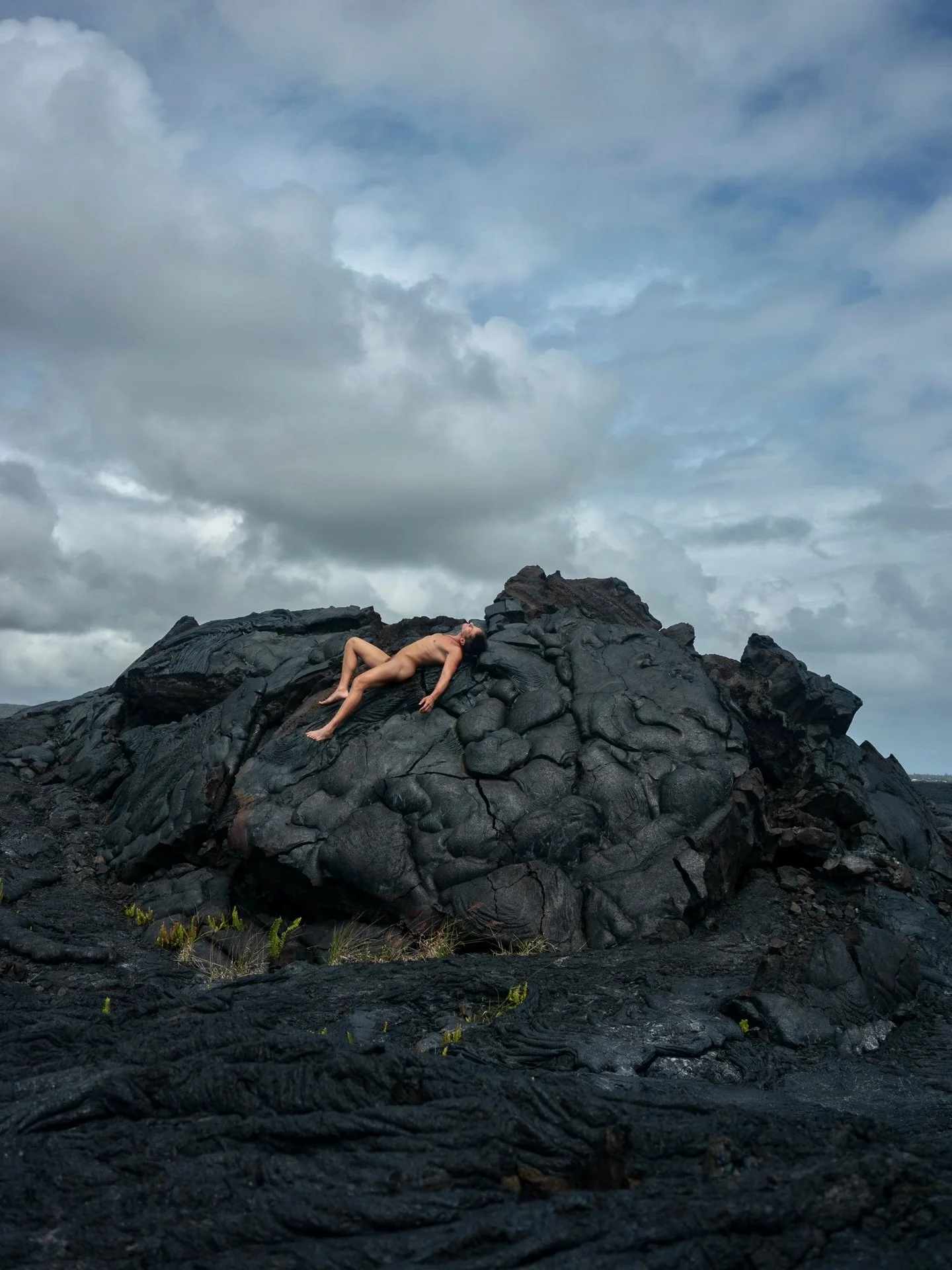 The lava fields of Kīlauea ft. @miles_mayhem on Valentine&rsquo;s Day, the day Pele started erupting for her 42nd creation of new earth.