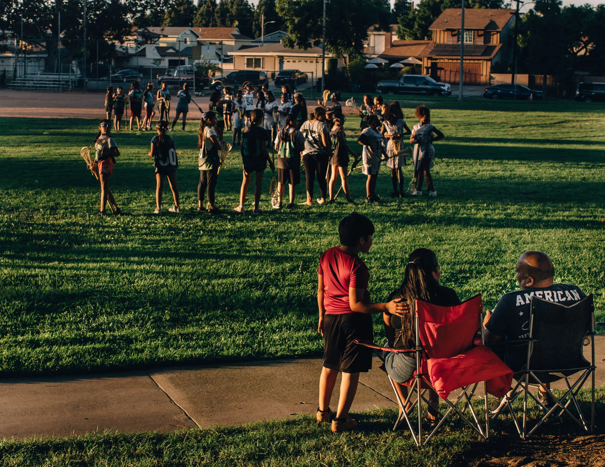 Family’s came out to watch their children play lacrosse in Compton, California - 2018