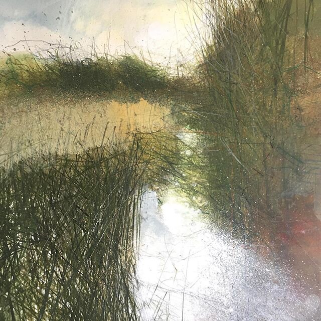 &lsquo;Between the reeds and the branches..&rsquo; (Stodmarsh) Mixed media on paper 25x25cm unframed (P&amp;P inc UK) for #artistsupportpledge as started by @matthewburrowsstudio 
Please DM for further details, thank you.. . .

#artistssupportpledge 